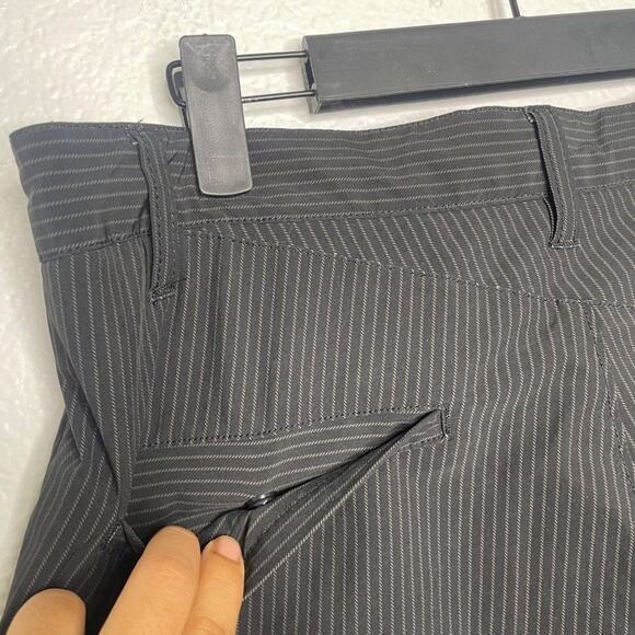 Volcom Mens Shorts Size 32 Black Striped Pin Striped Print Chino Casual Wear - Picture 12 of 14